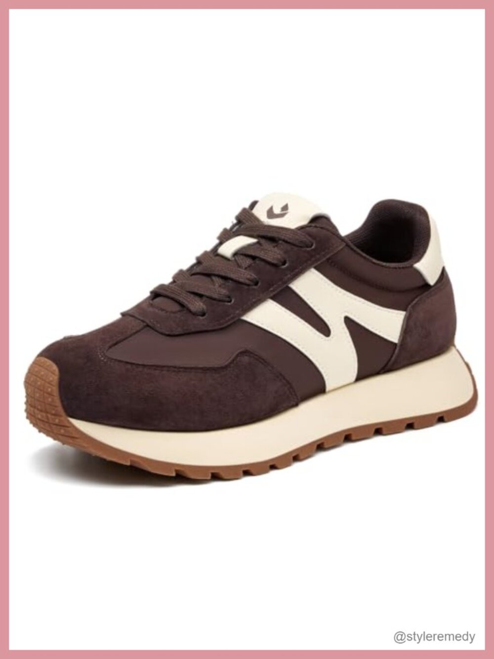 Platform Sneakers Lace-Up Leather Comfort Casual Walking Shoes